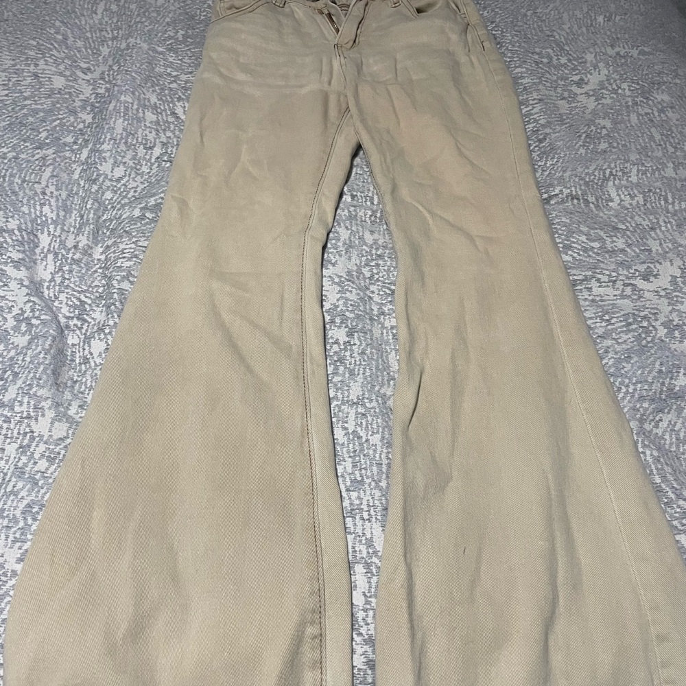 Khaki Flared Pants